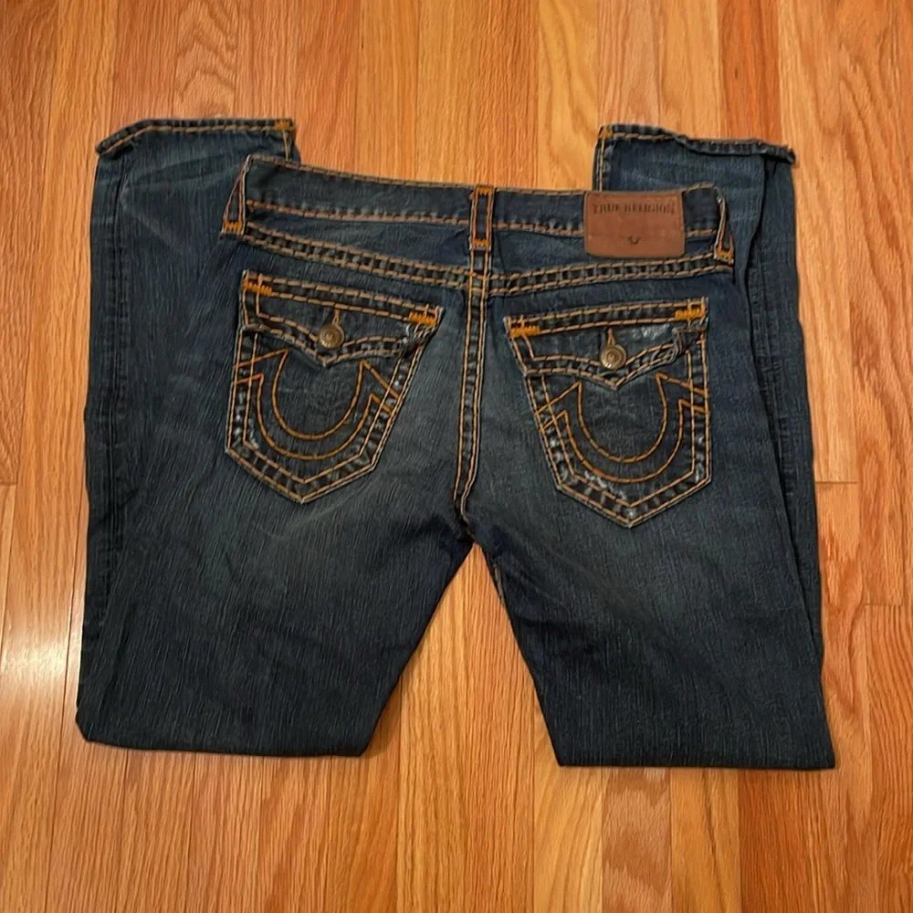 True Religion Dark Blue Straight Leg Jeans - Picture 4 of 12